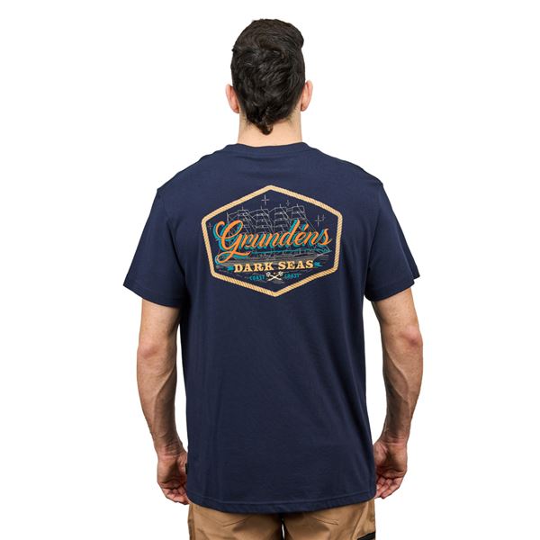 Triko Dark Seas X Grundens Watercraft - Dark Navy vel. XL