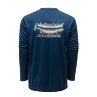 Triko Grundéns Drift Boat LS Tech Tee - Blue Abyss vel. M