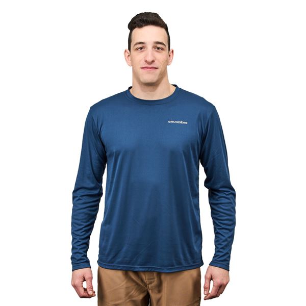 Triko Grundéns Drift Boat LS Tech Tee - Blue Abyss vel. M