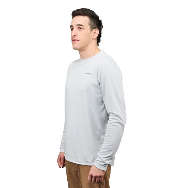 Triko Grundéns Logo Anchor LS Tech Tee - Grey Mist vel. L