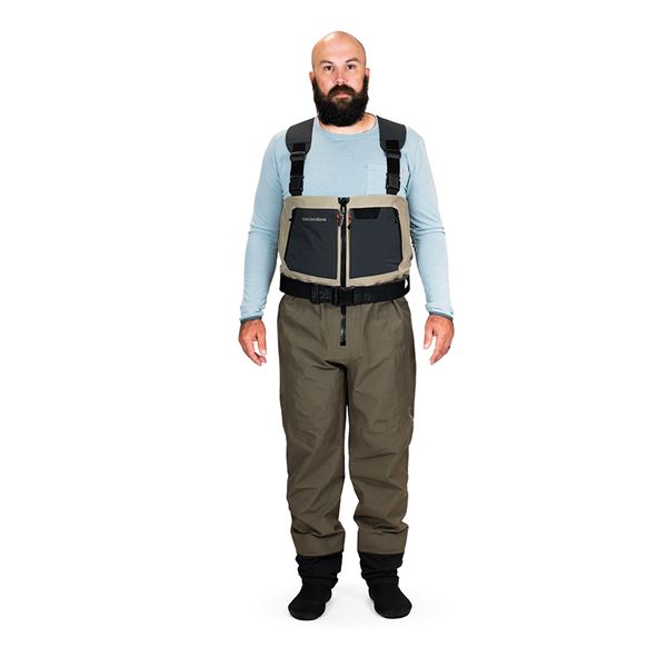 Broďáky Grundéns Boundary Zip Stockingfoot Wader - vel. MD (9-11) Stone/Otter 