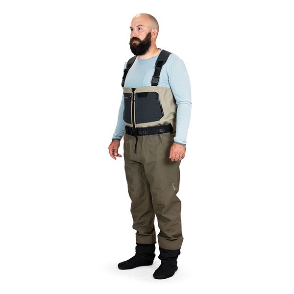 Broďáky Grundéns Boundary Zip Stockingfoot Wader - vel. MD (9-11) Stone/Otter 