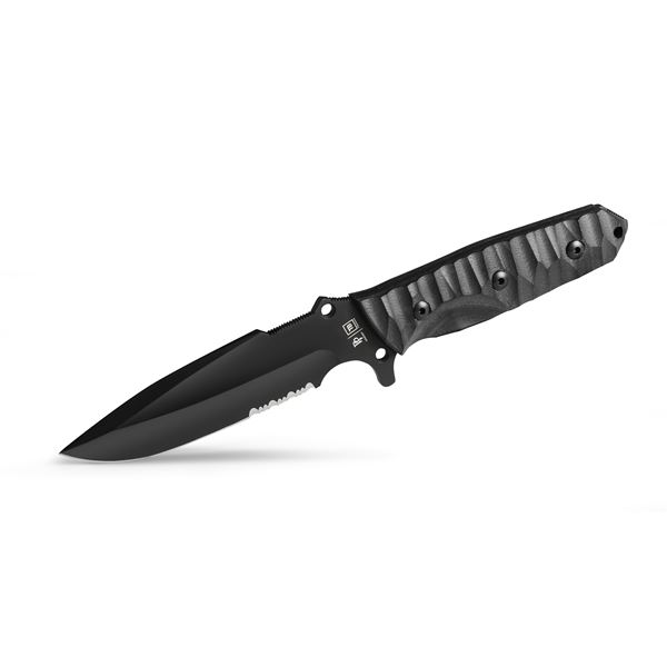 Survival nůž TB Outdoor Maraudeur G10, kombinované ostří, Kydex - Black