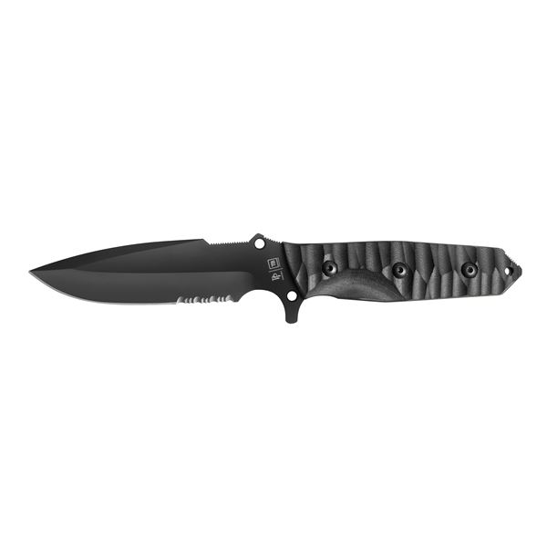 Survival nůž TB Outdoor Maraudeur G10, kombinované ostří, Kydex - Black