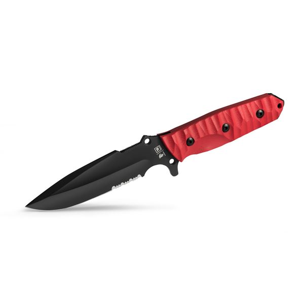 Survival nůž TB Outdoor Maraudeur G10, kombinované ostří, Kydex - Red