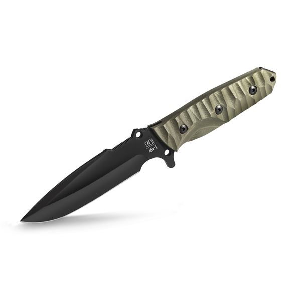 Survival nůž TB Outdoor Maraudeur G10, Hladké ostří, Kydex - Army green