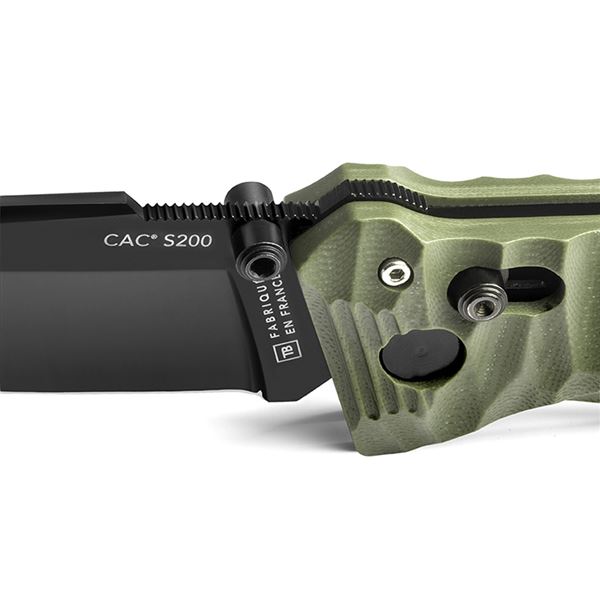 Zavírací nůž TB Outdoor CAC S200 French Army G10, Hladké ostří - Khaki