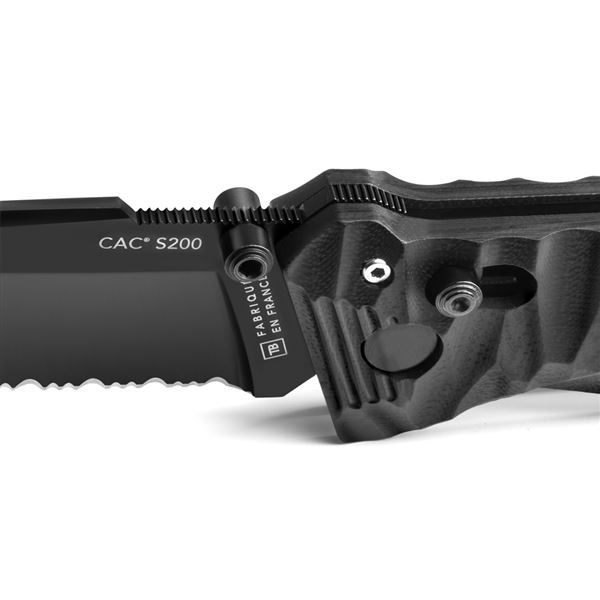 Zavírací nůž TB Outdoor CAC S200 French Army G10, Kombinované ostří - Black